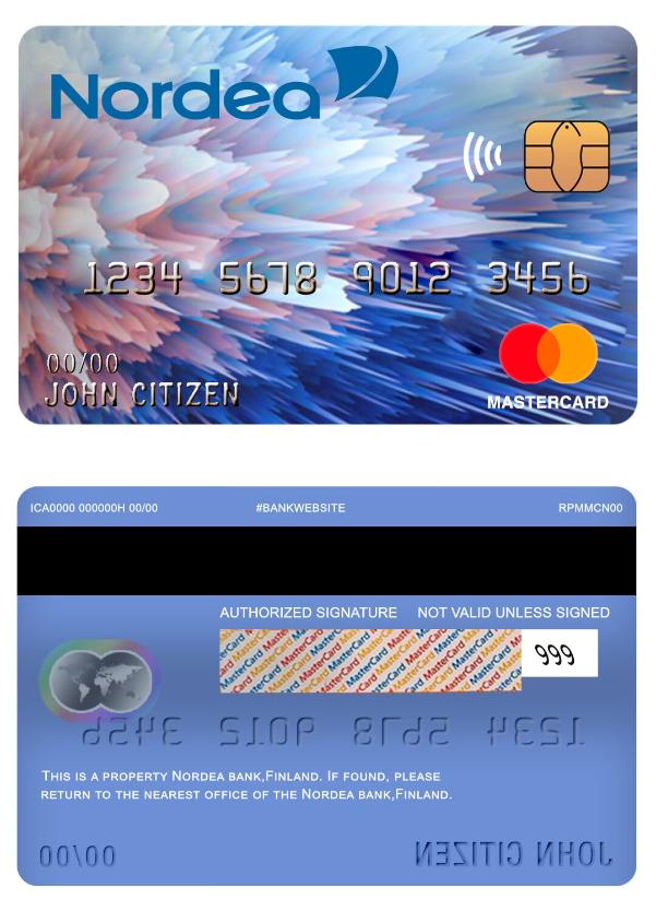 Finland Nordea bank mastercard screen
